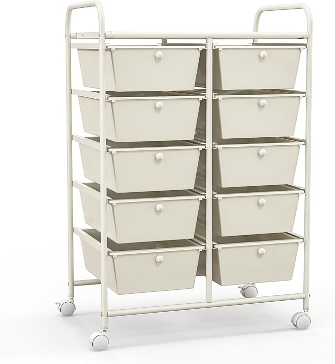 Giantex 10 Drawers Rolling Cart, Classroom Organizers, Storage Cart - Image 9