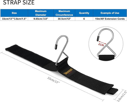 Extension Cord Organizer and Hanger, Trilancer Hook-and-Loop Storage Straps - Image 3