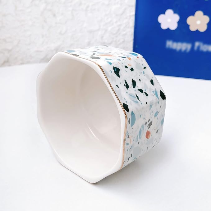 Ceramic Paper Clip Holder Gold Line Paper Clip Dispenser Organizer - Image 6