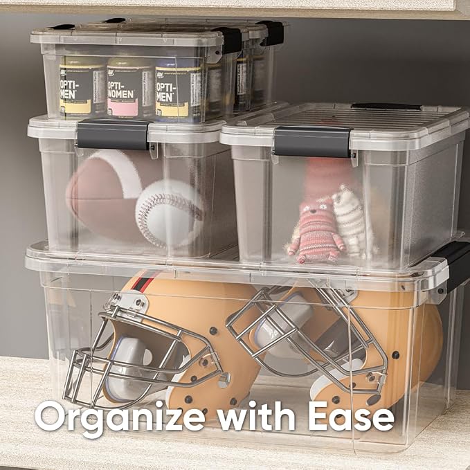 Superio Clear Storage Box with Lid, 36 Quart Plastic Container Bins - Image 5