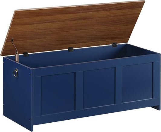 HOOBRO Storage Bench, 39.3" Retro Wooden Storage Chest, Wooden Storage Trunk by HOOBRO