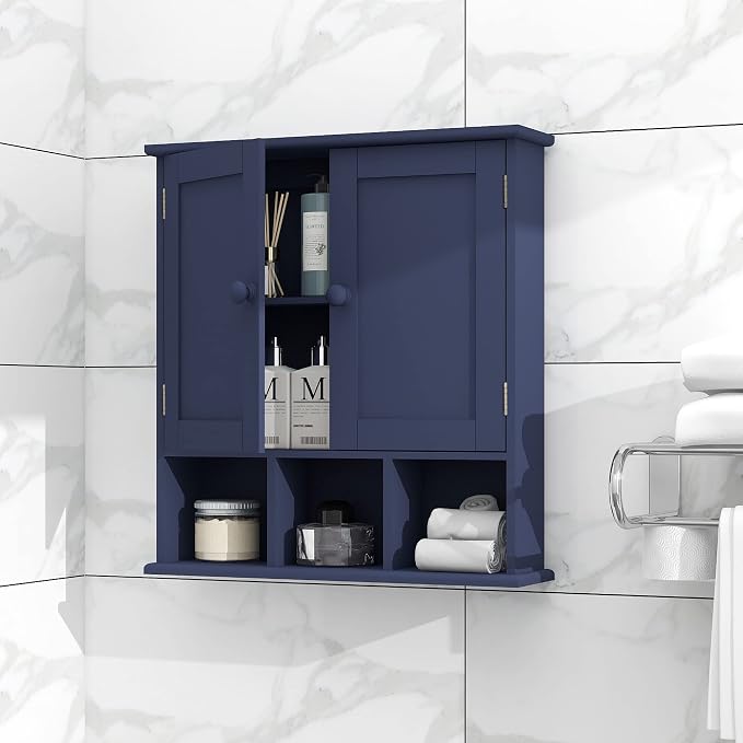TaoHFE Blue Bathroom Over The Toilet Storage Cabinet | Wall Medicine Cabinet - Image 7