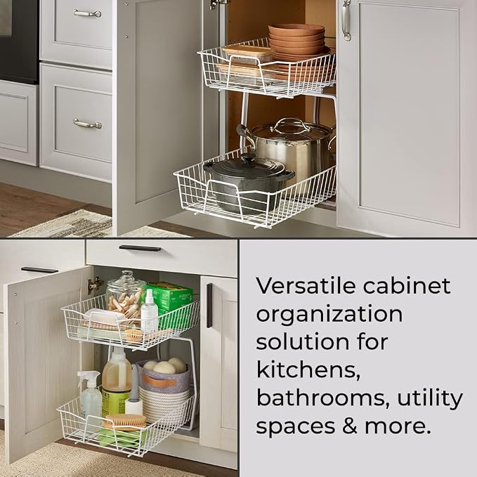 ClosetMaid 14 in. Pull Out Cabinet Organizer, 2 Tier, Heavy Duty, Slide Out - Image 4