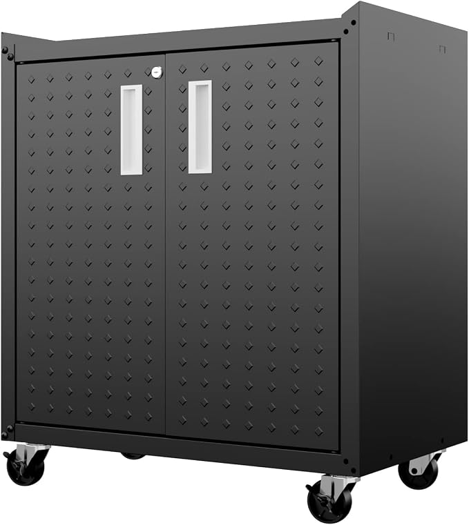 Manhattan Comfort Fortress Textured Metal 31.5" Garage Mobile Cabinet - Image 7
