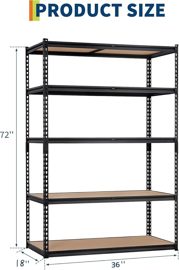 PeakPursuit Storage Shelving Unit, 5-Tier Adjustable Metal Storage Shelves - Image 2