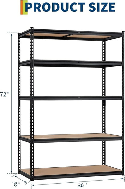 PeakPursuit Storage Shelving Unit, 5-Tier Adjustable Metal Storage Shelves - Image 2