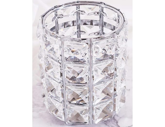 Silver Crystal Makeup Brushes Holder Organizer - Image 3