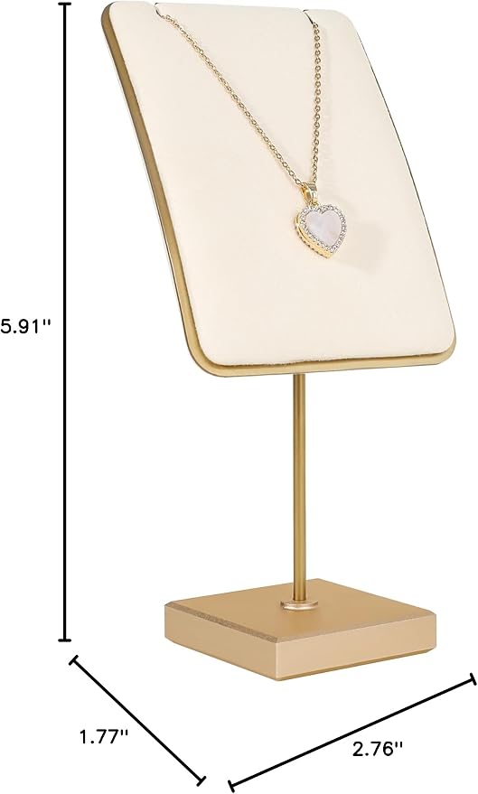 GemeShou Beige jewelry stand necklace holder, Velvet necklace hanger - Image 2