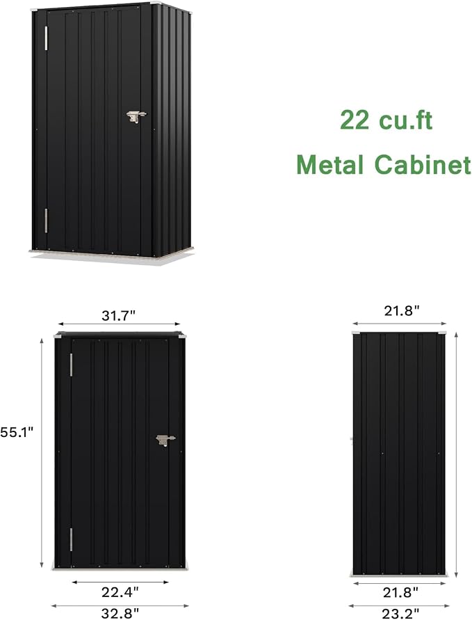 Devoko 22 Cuft Vertical Storage Shed Without Adjustable Shelves - Image 2