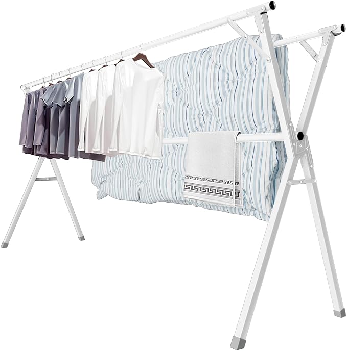 JAUREE 95 Inches Clothes Drying Rack, Drying Rack Clothing Folding Indoor by JAUREE