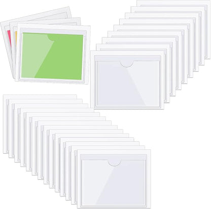 Outus 200 Pack 3.1 x 3.9 Inch Self Adhesive Label Pockets Bulk Plastic Labels - Image 8