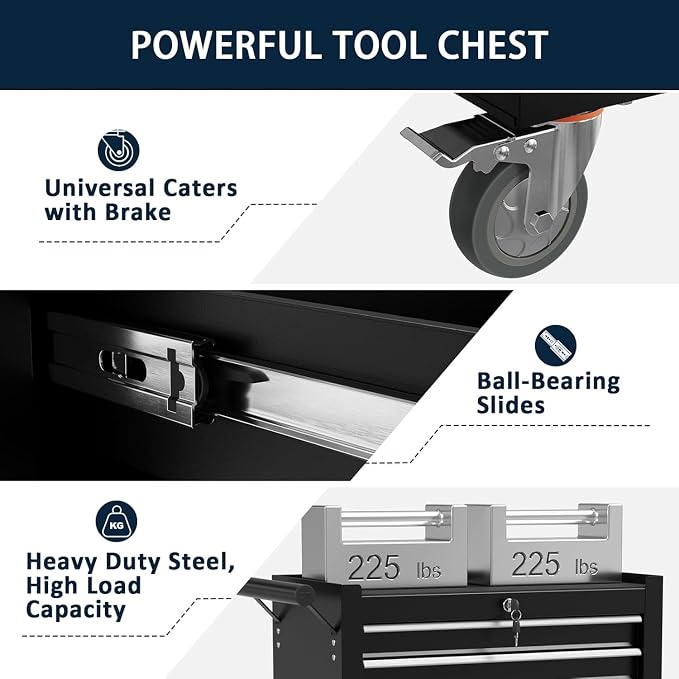 7-Drawer Metal Rolling Tool Chest - Image 5