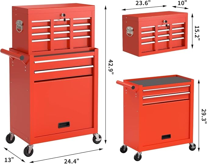 8-Drawer High Capacity Rolling Tool Box - Image 3