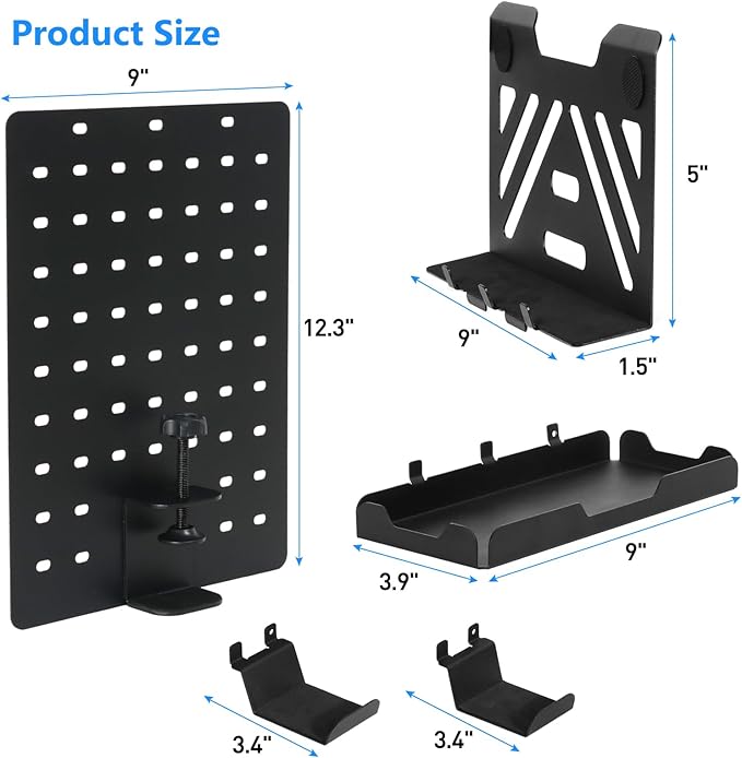 MAXECHO Desk Side Storage Holder, Metal Pegboard, Above or Under Desk Laptop - Image 4