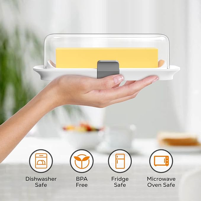 Pisol Butter Dish with Lid for Countertop and Refrigerator Door Shelf, Airtight - Image 6