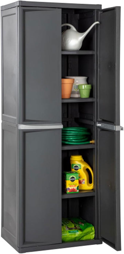 Sterilite 4 Shelf Cabinet, Lockable Utility Storage w/ Adjustable Shelves - Image 8