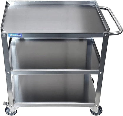 15 in. Wide X 24 in. Long X 33 in High | 3 Shelf Metal Utility Cart on Wheels by AmGood