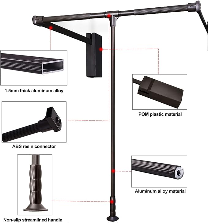 Pull Down Closet Rod for Hanging Clothes, Retractable Wardrobe Hanger for - Image 5