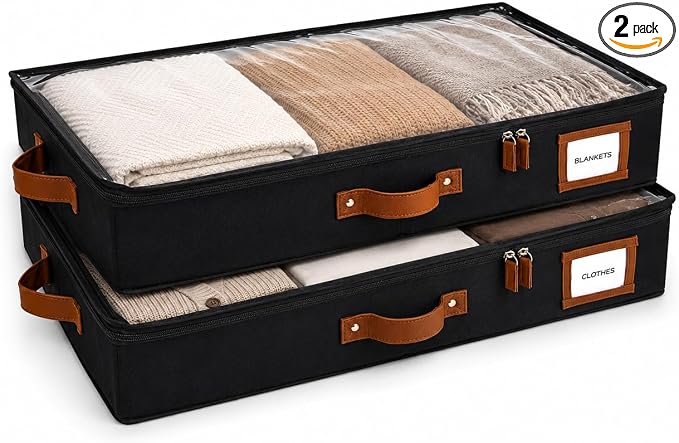 HOMELUX THEORY 2pc Under Bed Storage Containers, Bedroom Under the Bed Drawer by HomeluxTheory