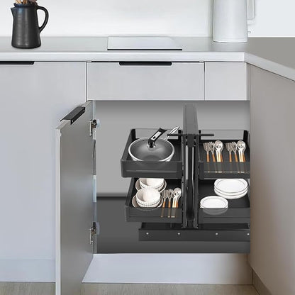 Corner Pull Out Organizer, Blind Corner Pull Out Organizer, 2 Tier Pullout - Image 4