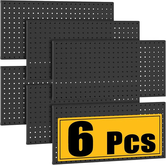 PBHEPJ 6 Pcs Metal Pegboard Panels, Heavy Duty Peg Boards by PBHEPJ