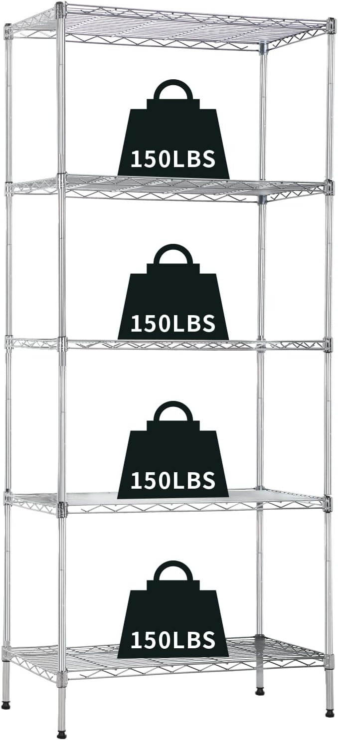 NChanmar 5-Tier Wire Shelving Unit Storage Shelves Metal Shelves 61"x24"x14" by NChanmar