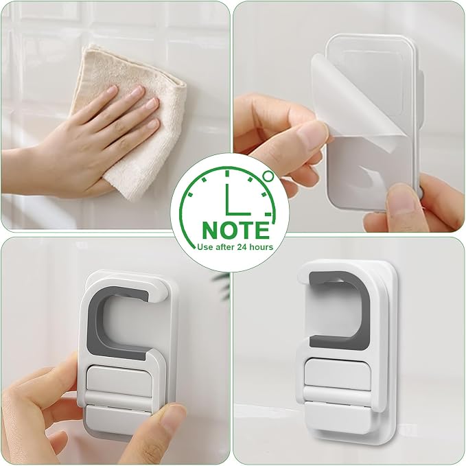 6 pack Broom Holder Wall Mount Mop Holder Broom and Mop Gripper Self Adhesive - Image 8