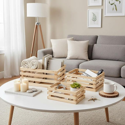 Set of 3 Nesting Wooden Storage Crates - Image 5