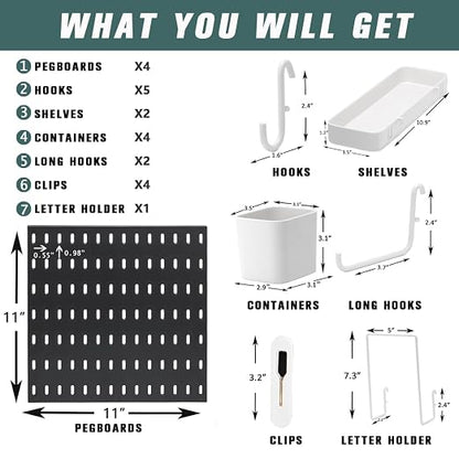 Pegboard Combination Kit for Wall Organizer, Wall Mounted Peg Board Kits for - Image 2