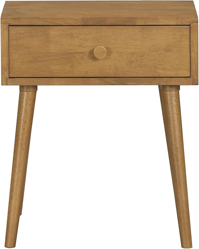 NTC Lux Solid Wood Nightstand, Mid Century Modern Side Table Bedroom, Bedside by NTC