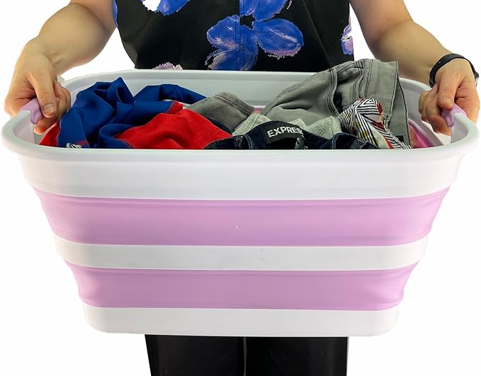 SAMMART 27L Collapsible Plastic Laundry Basket - Image 6