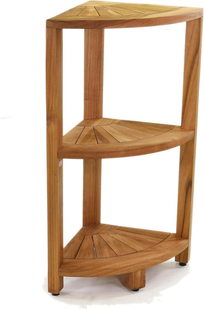 AquaTeak 12" Kai-Petite Teak Corner Shelf Stand by AquaTeak