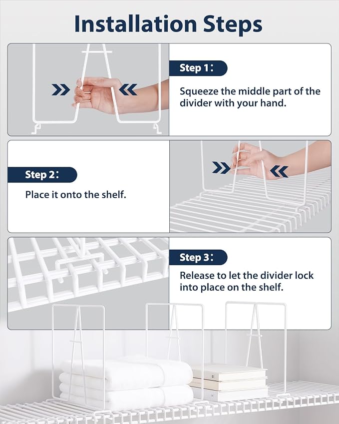 Supforce 8 Pack Wire Shelf Dividers - Image 5