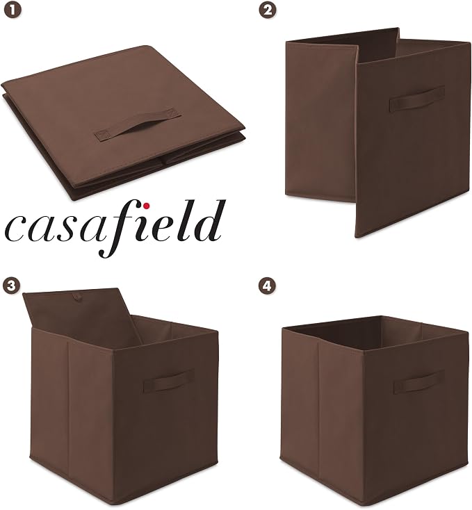 Casafield Set of 6 Collapsible Fabric Cube Storage Bins, Cubby Organizers & More - Image 6