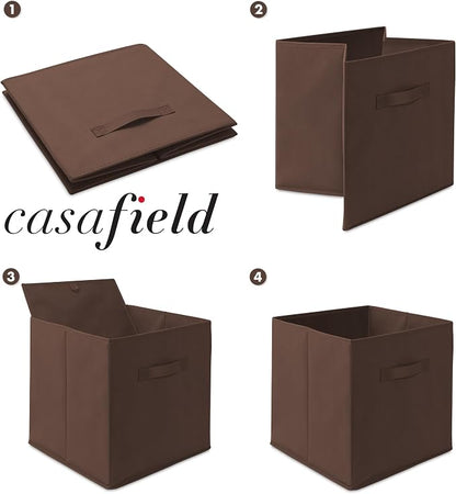 Casafield Set of 6 Collapsible Fabric Cube Storage Bins, Cubby Organizers & More - Image 6