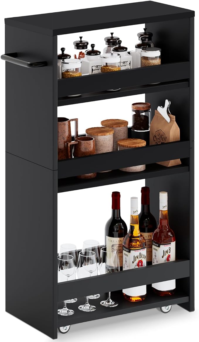 MARTY Rolling Storage Cart 7.9" W, 4-Tier Kitchen Cart by MARTY