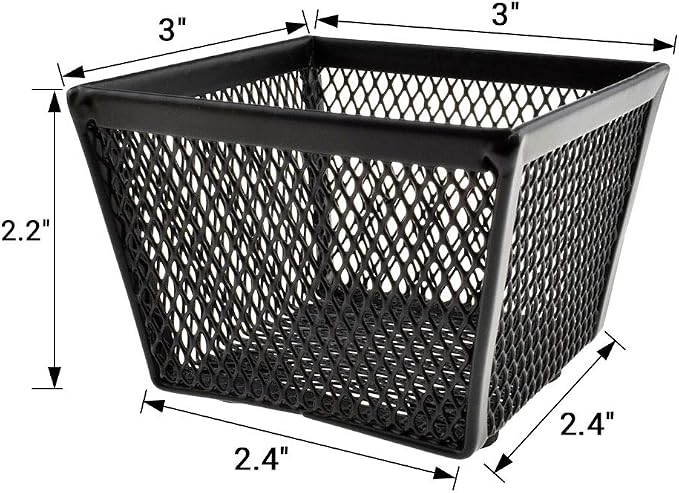 HAHIYO Stackable Paper Clip Mesh Holder Cup 2.2" Height 4 Pack Sturdy Paperclip - Image 3