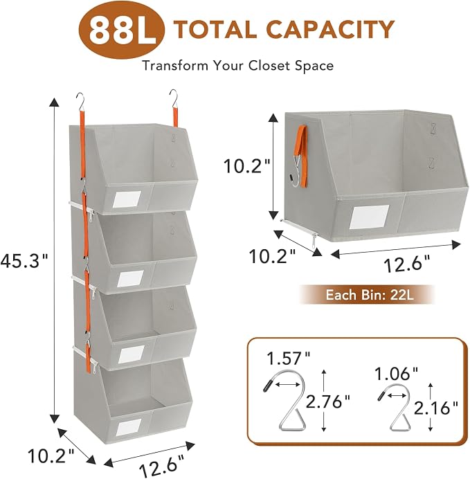 4 Pcs Modular Closet Organizer - Image 3