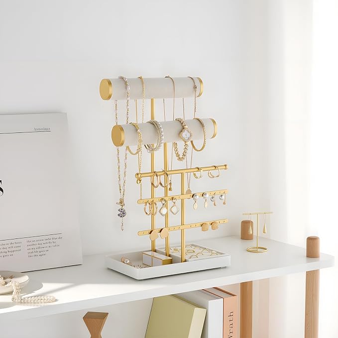 Lolalet Bracelet Display Stand Necklaces Holder, 5 Tiers Jewelry Organizer and - Image 6