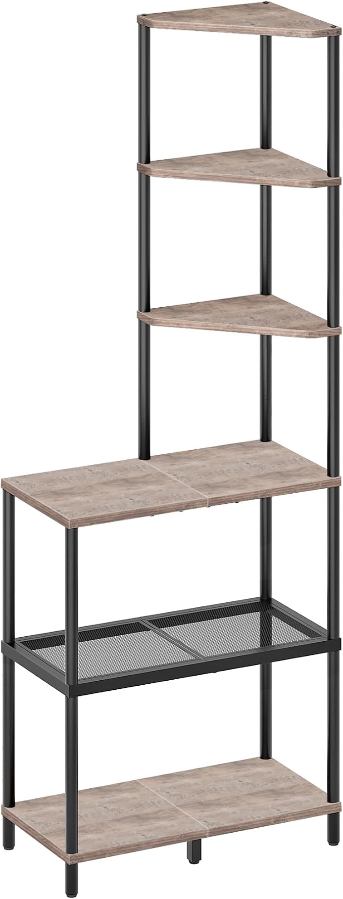 6-Tier Corner Shelf, Industrial Corner Bookshelf - Image 8