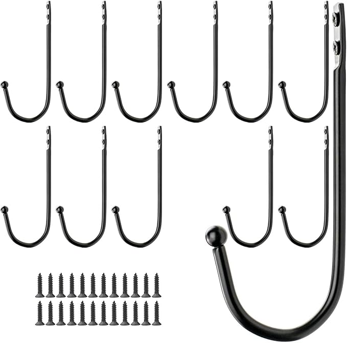 Wall Mounted Single Hook Wall Hanger Key Holder Wrought Iron Coat Hat Hooks by Unknown