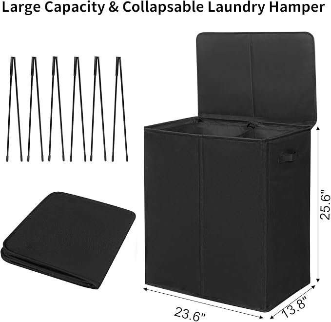 WOWLIVE 140L Double Laundry Hamper - Image 3