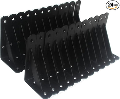 24 Pack L5 x H 3" Black Heavy Duty Shelf Brackets by MHMYDZ