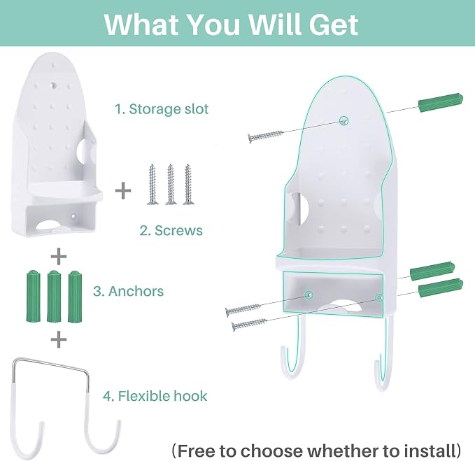 Ironing Board Hanger Wall Mount, Iron Hanger - Image 3