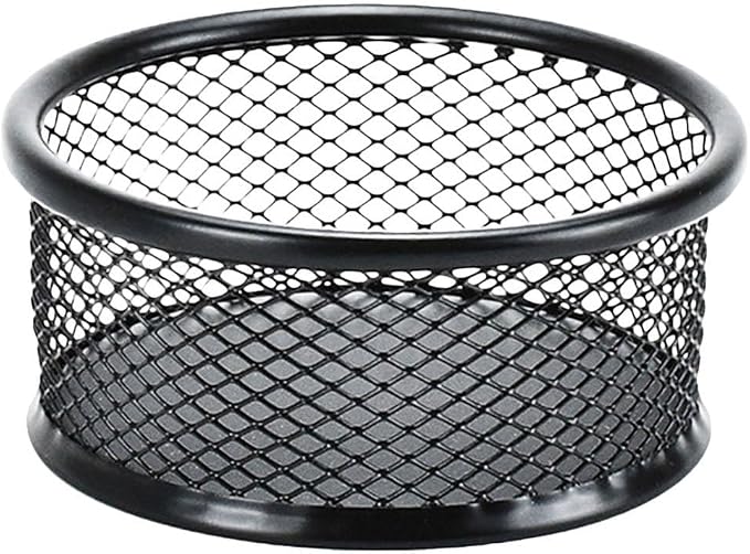 1Pc Black Metal Paper Clip Holder Mesh Paperclip Bowl Binder Clip Dispenser by Unknown