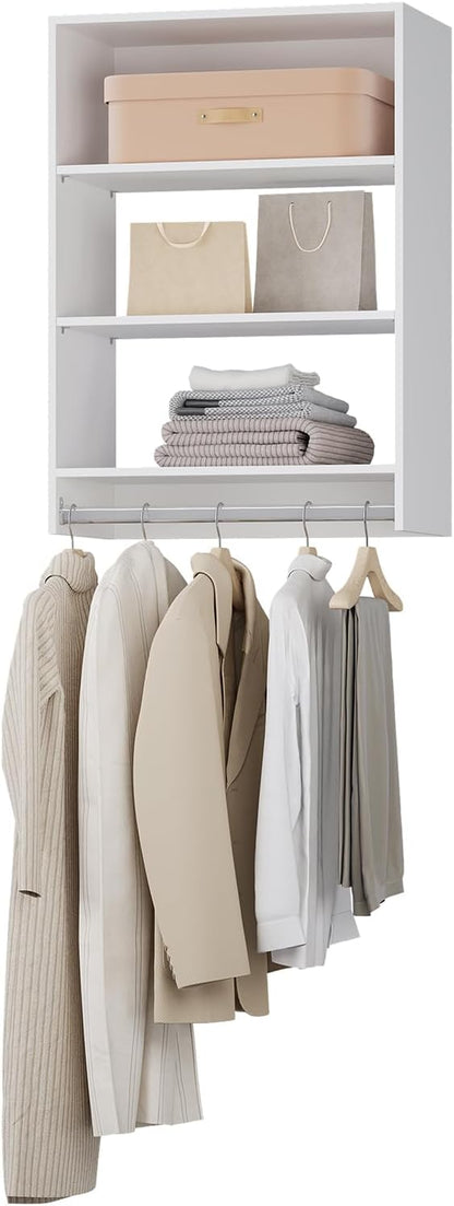 Medium Double Hanging Closet Unit, Walk-in Organizer, Wood Closet System by Unknown