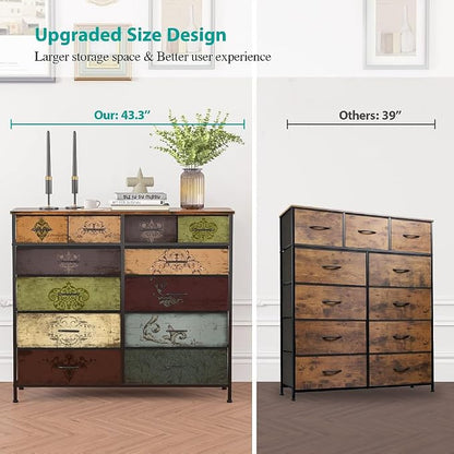 Dresser for Bedroom with 12 Drawers, Tall Fabric Drawer Dresser, Chest of - Image 6