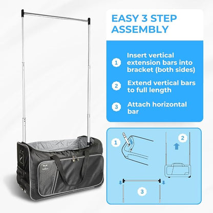 Travolution Dance Bag with Garment Rack, 24 Inch Rolling Duffel With Wheels - Image 8