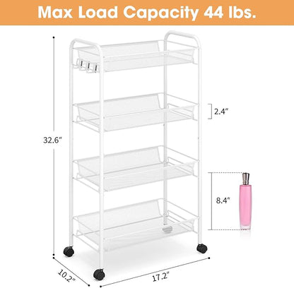 TOOLF 4-Tier Rolling Cart, Metal Utility Cart - Image 6