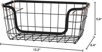 Amazon Basics Stackable Metal Wire Rectangular Storage Basket Set - Image 7